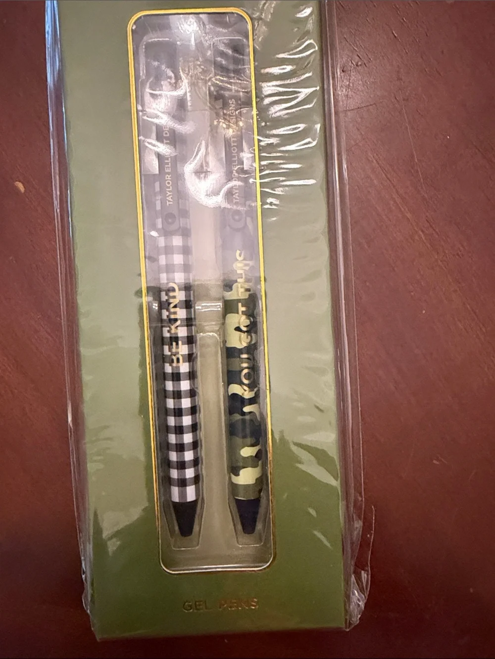 Olive Green Camouflage Note Cards & Gel Pen Set